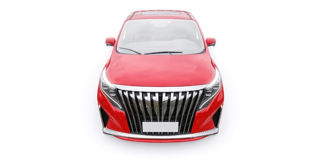 Red Minivan family city car Premium Business Car 3D illustration
