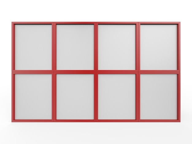 Photo red mockup blank multimedia wall 3d illustration