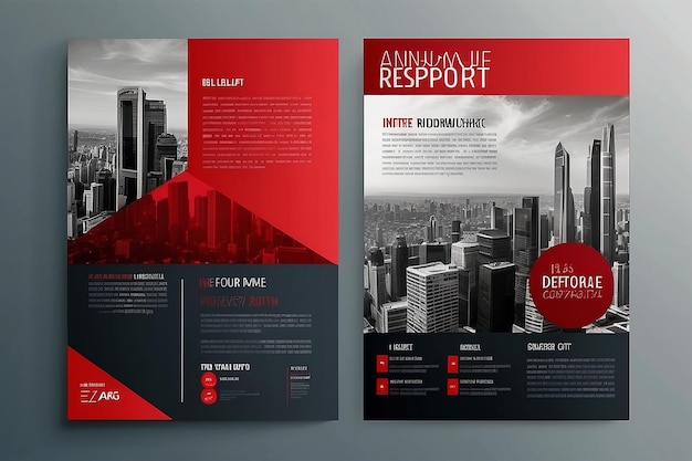 Red modern Brochure design Corporate business template for annual report catalog magazine