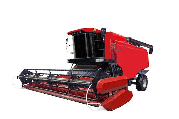 Red modern combine separately on a white background