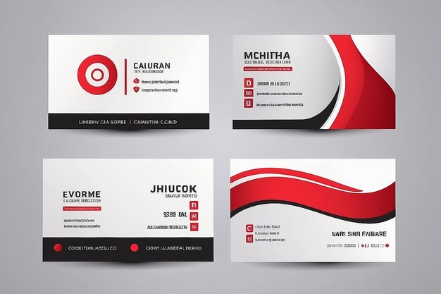 Red modern creative business card and name cardhorizontal simple clean template vector design