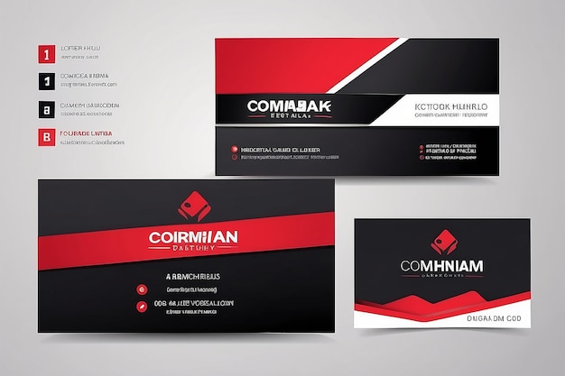 Red modern creative business card and name cardhorizontal simple clean template vector design