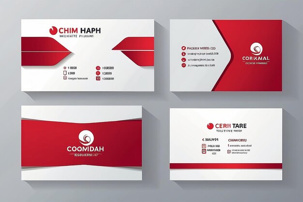 Red modern creative business card and name cardhorizontal simple clean template vector design