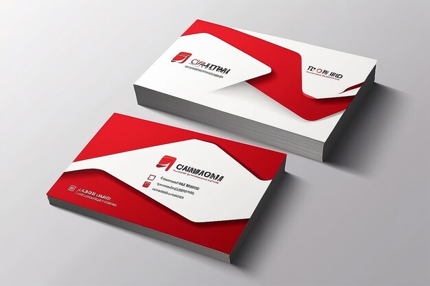 レッド・モダン・クリエイティブ・ビジネス・カードとネーム・カード 横のシンプルなクリーン・テンプレート・ベクトル・デザイン