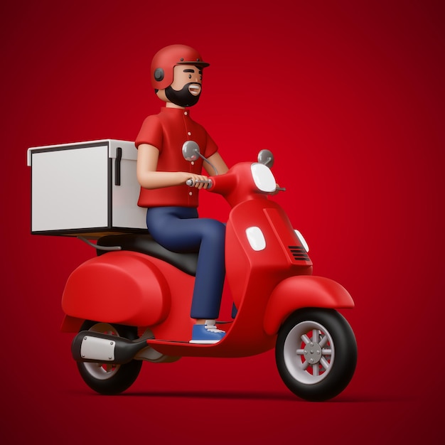 Photo red modern food delivery