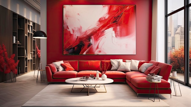 Red modern interior style