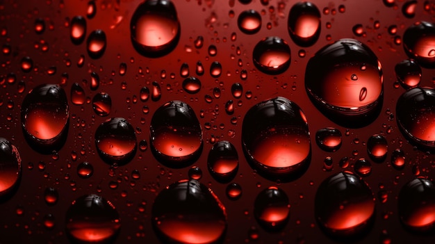 Бесшовный фон Красный Момбин с видимыми каплями воды
