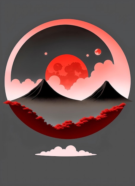 Premium AI Image | Red moon background wallpaper