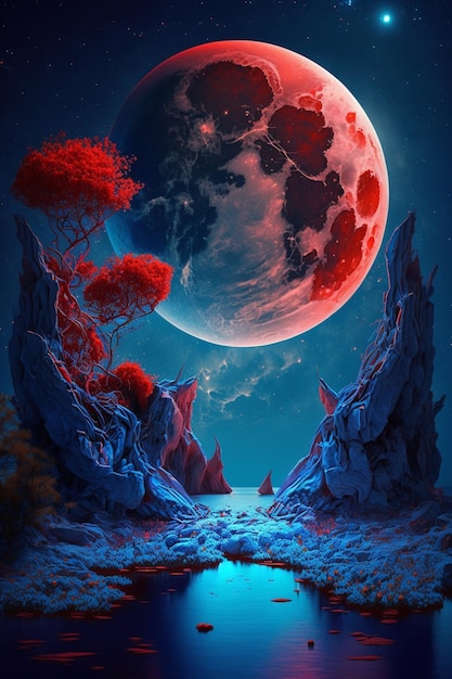 The red moon is the moon