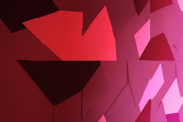 Red mosaic background with geometric shape