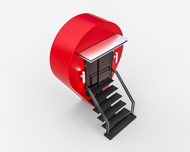 Red navigator pin locator stairs light empty space creative gps\
map pointer geolocation sign