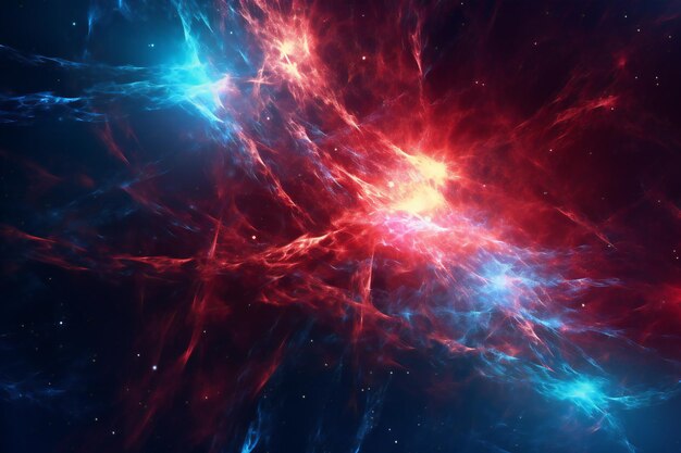 Red nebula in space abstract background