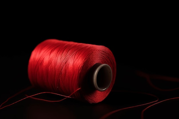 Photo red needle fabric generate ai