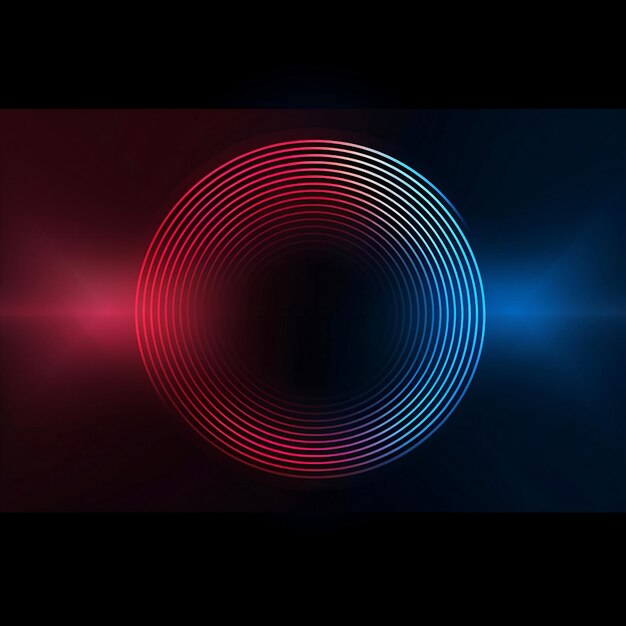 Photo red neon lines abstract technology background ai generated