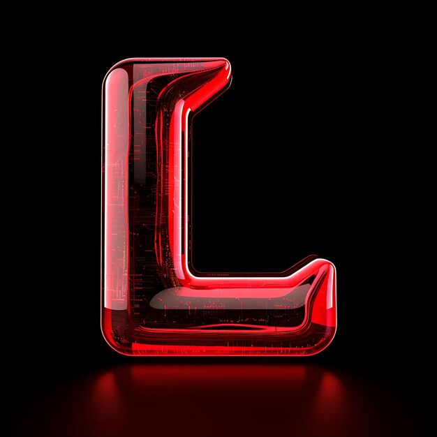 a red neon sign that says l in red