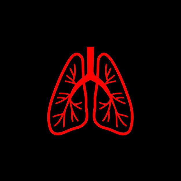 Foto un cartello al neon rosso che dice polmoni