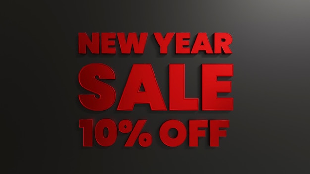 Red New Year Sale 10 Percent Off