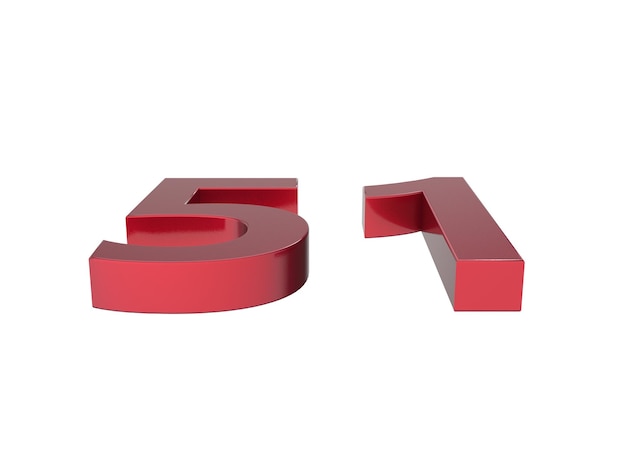 Red number sale 3d illustration