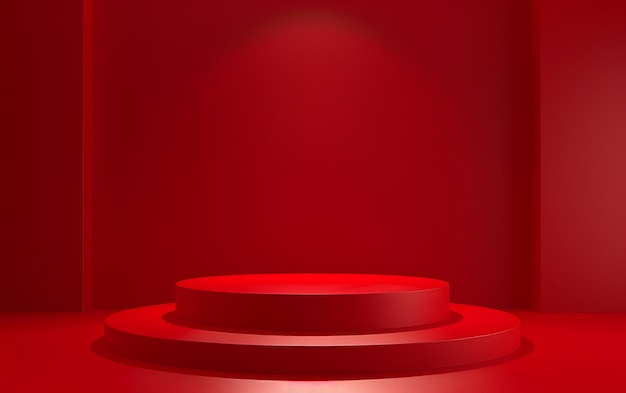 a red object with a red background with a light on it