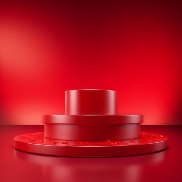 A red object with a red background and the word " b " on the top.