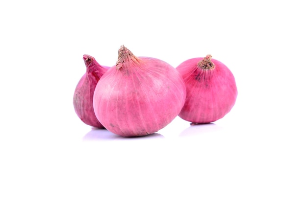 Red onion isolated on white background