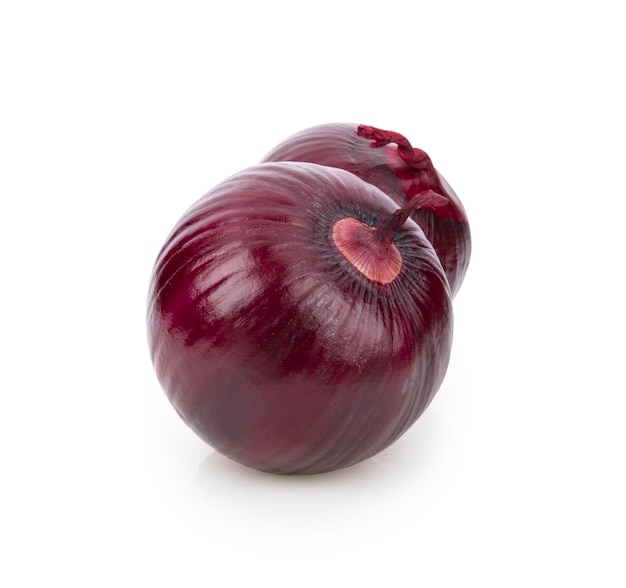 Red onion isolated on white background