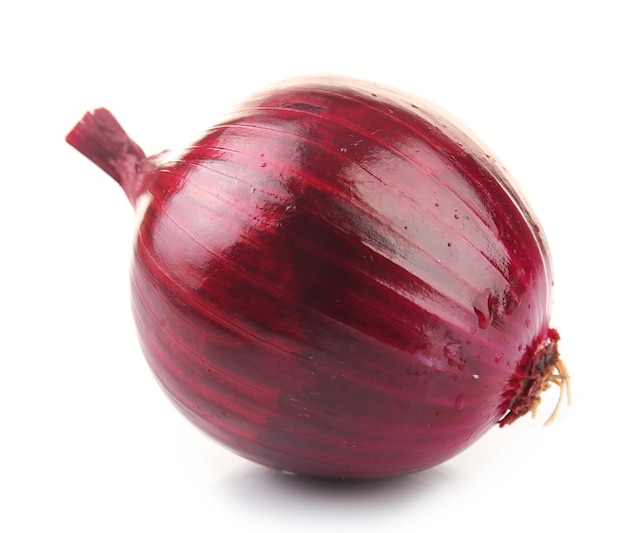 Red onion isolated on white surface