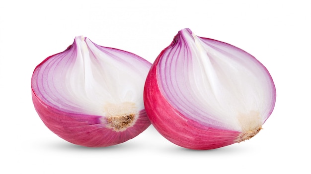 Red onion isolated on white