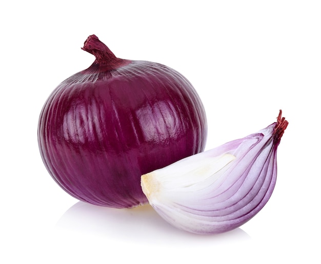 Red onion isolated on white