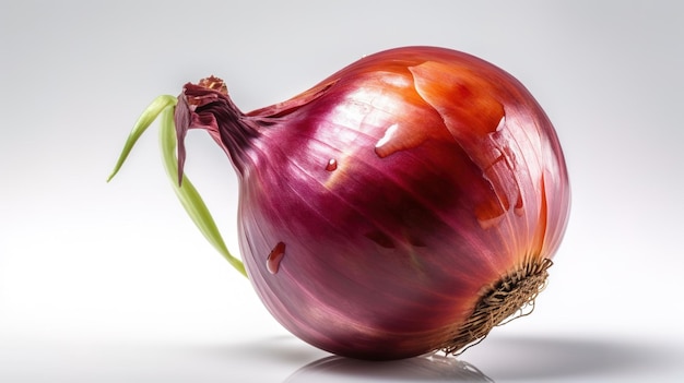 Red onion shallot isolated on white background