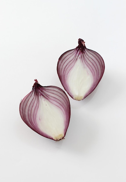 Red onion on a white background