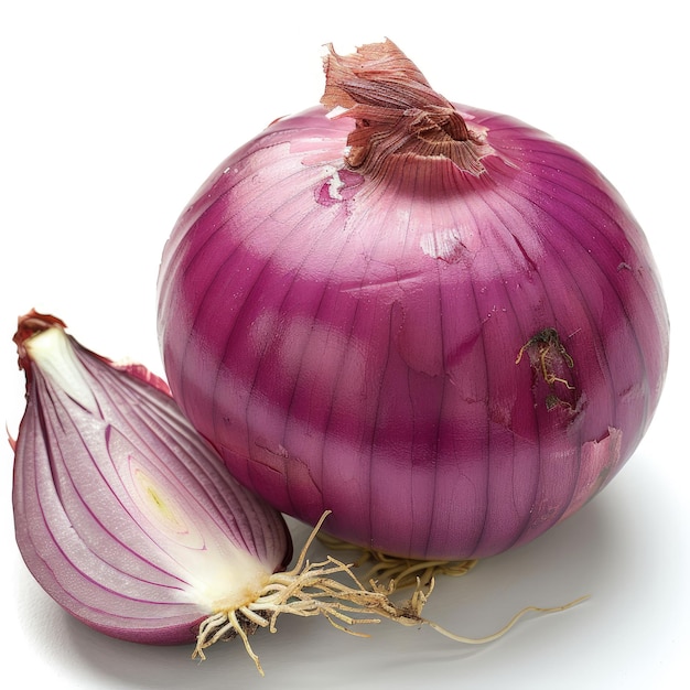 a red onion with a purple onion on top of it