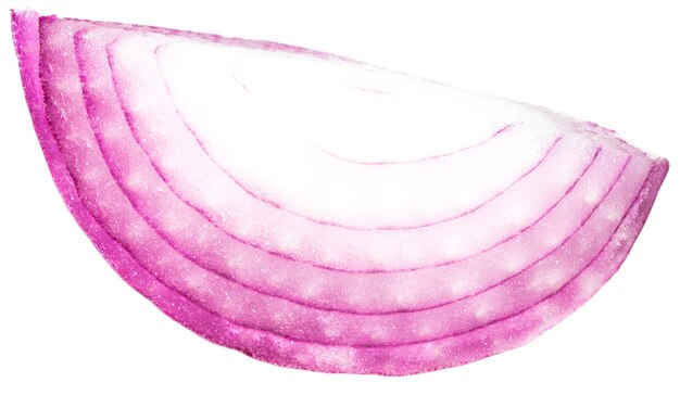 Photo red onions isolated on white background, top view.