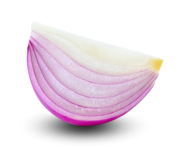 Red onions isolated on white