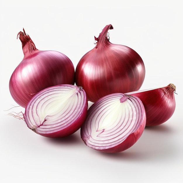 red onions and slices