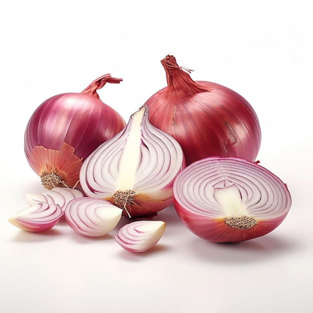 red onions and slices