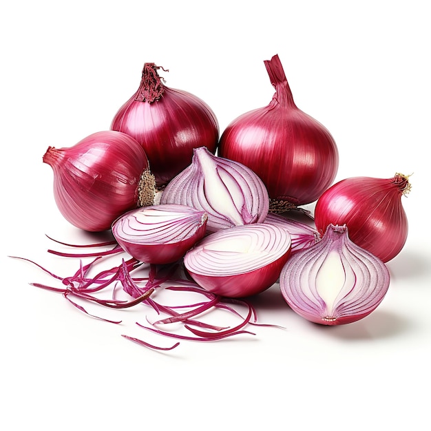 red onions and slices