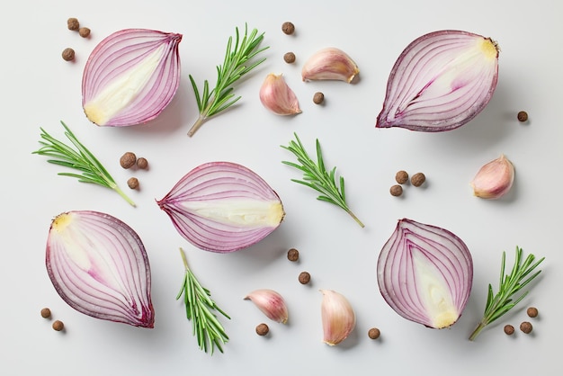 Red onions and spices