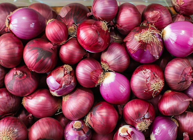 red onions top view