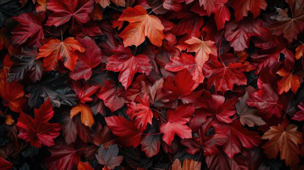 Red and Orange Autumn Leaves Background