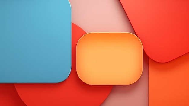 Photo red orange and blue abstract backdrop generative ai