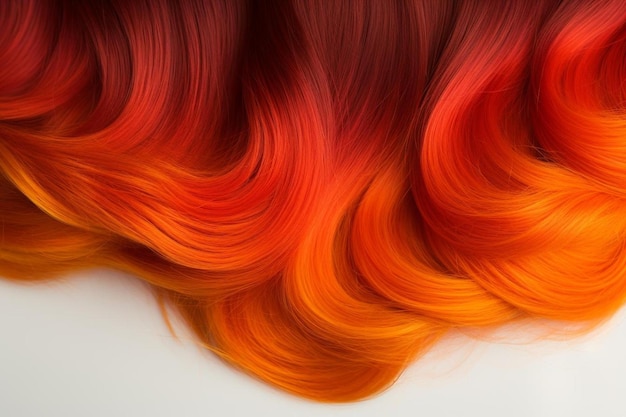 a red and orange hair with a red and orange color.