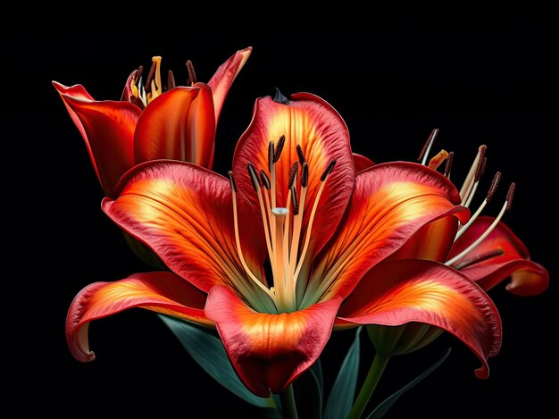 Photo red and orange lily