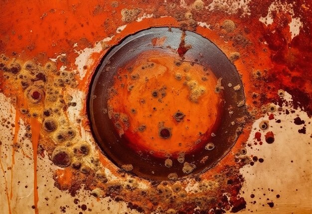 Photo a red and orange liquid with a red liquid in it