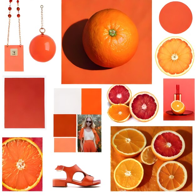 Photo red orange mood board inspiration