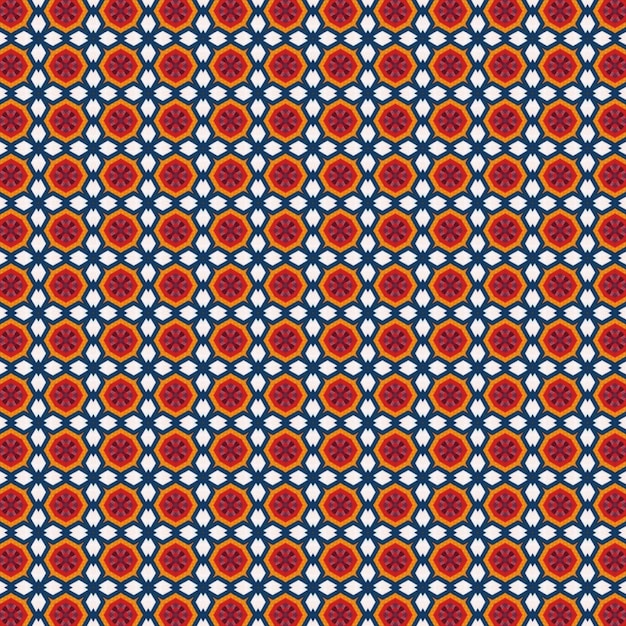 Photo the red and orange pattern of the circles on the black background