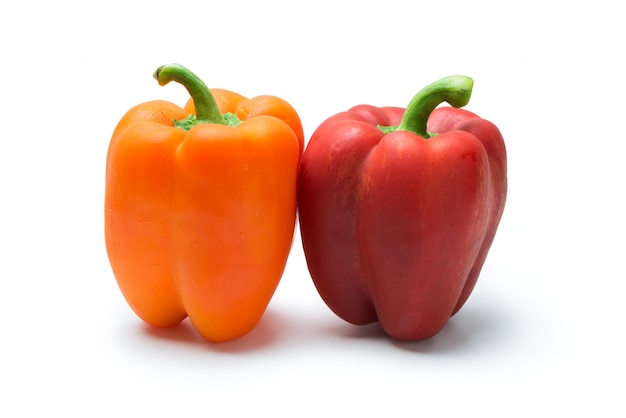 Red and orange pepper bell or paprika