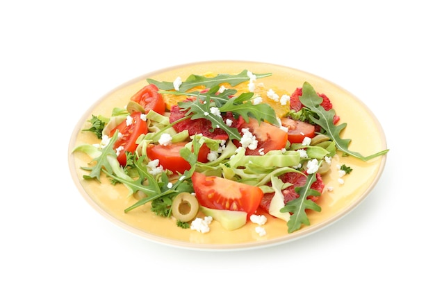 Red orange salad isolated on white background