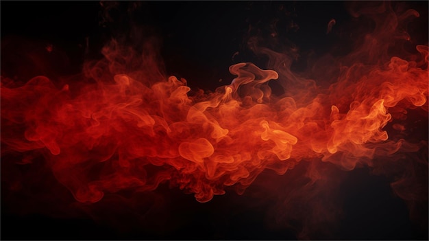 Photo red and orange smoke isolated on black background abstract vector illustration