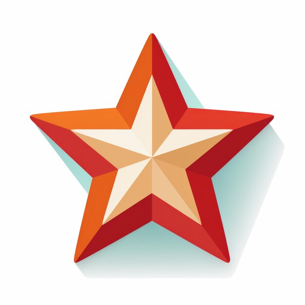 Photo a red and orange star icon on a white background